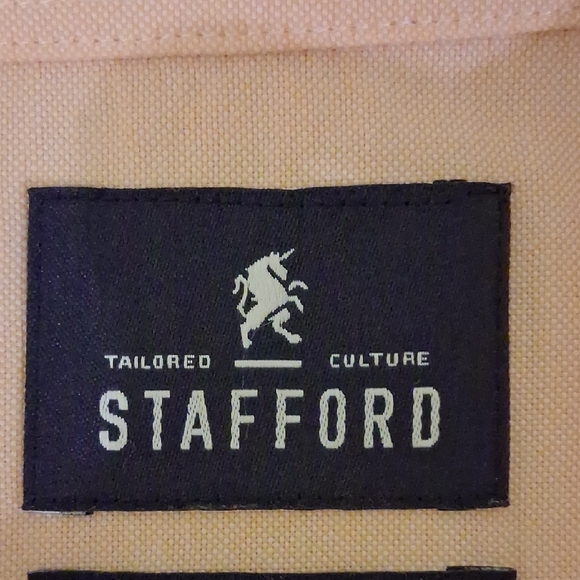 Stafford Men's Peach Button Down Shirt - Picture 2 of 9